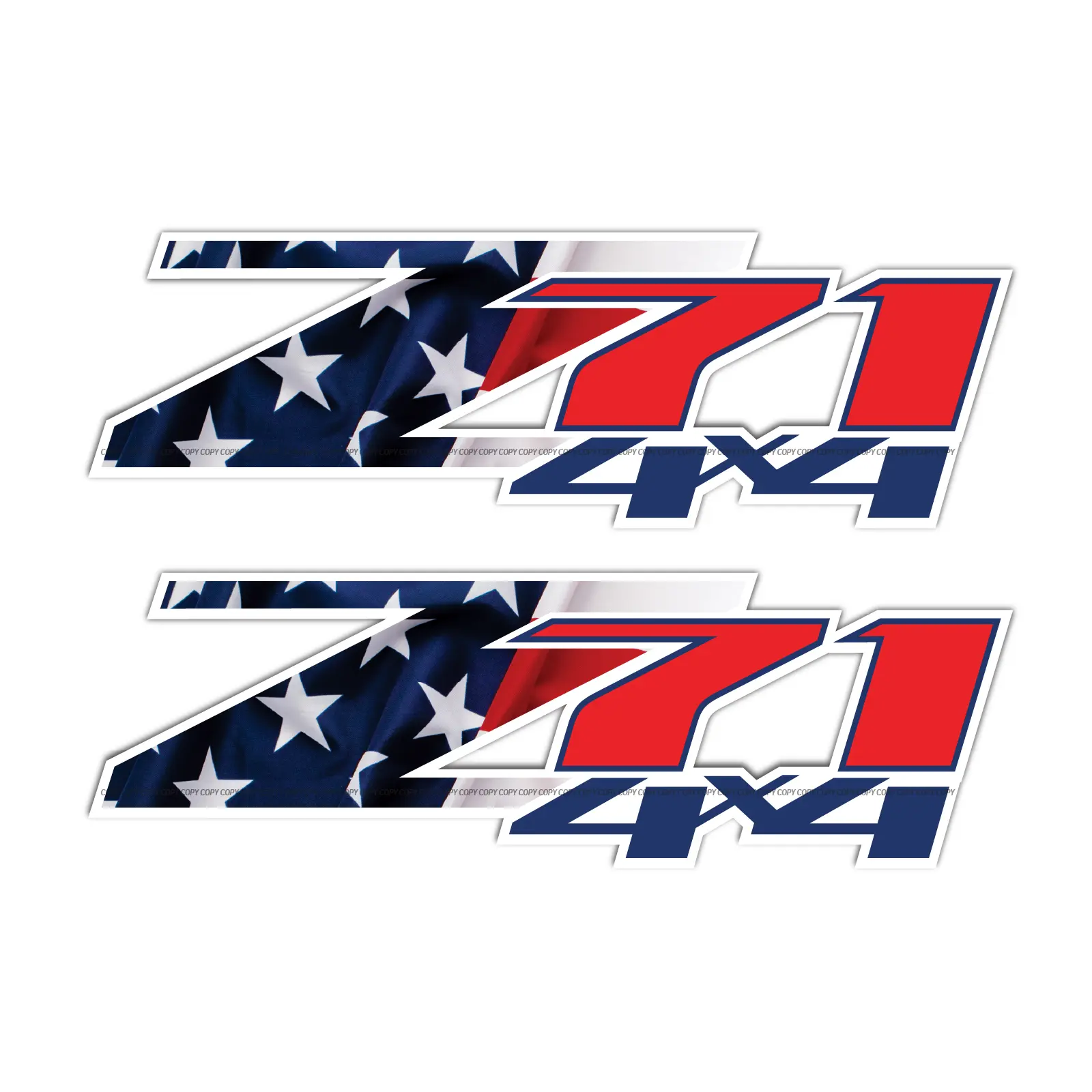 Z71 4x4 USA Flag Truck Decals Stickers for 1500 2500