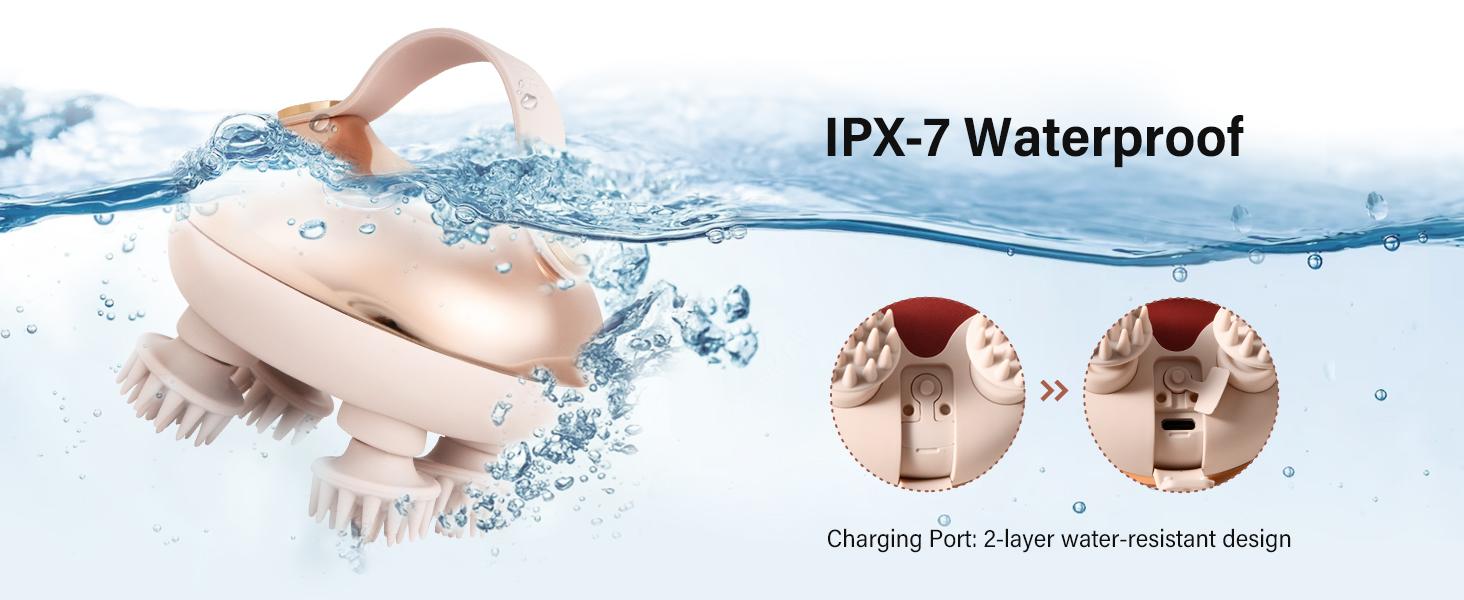 Electric Head Massager Portable Comfort Massager for Stress Relief with 8 Removable Massage Claws Waterproof Rechargeable