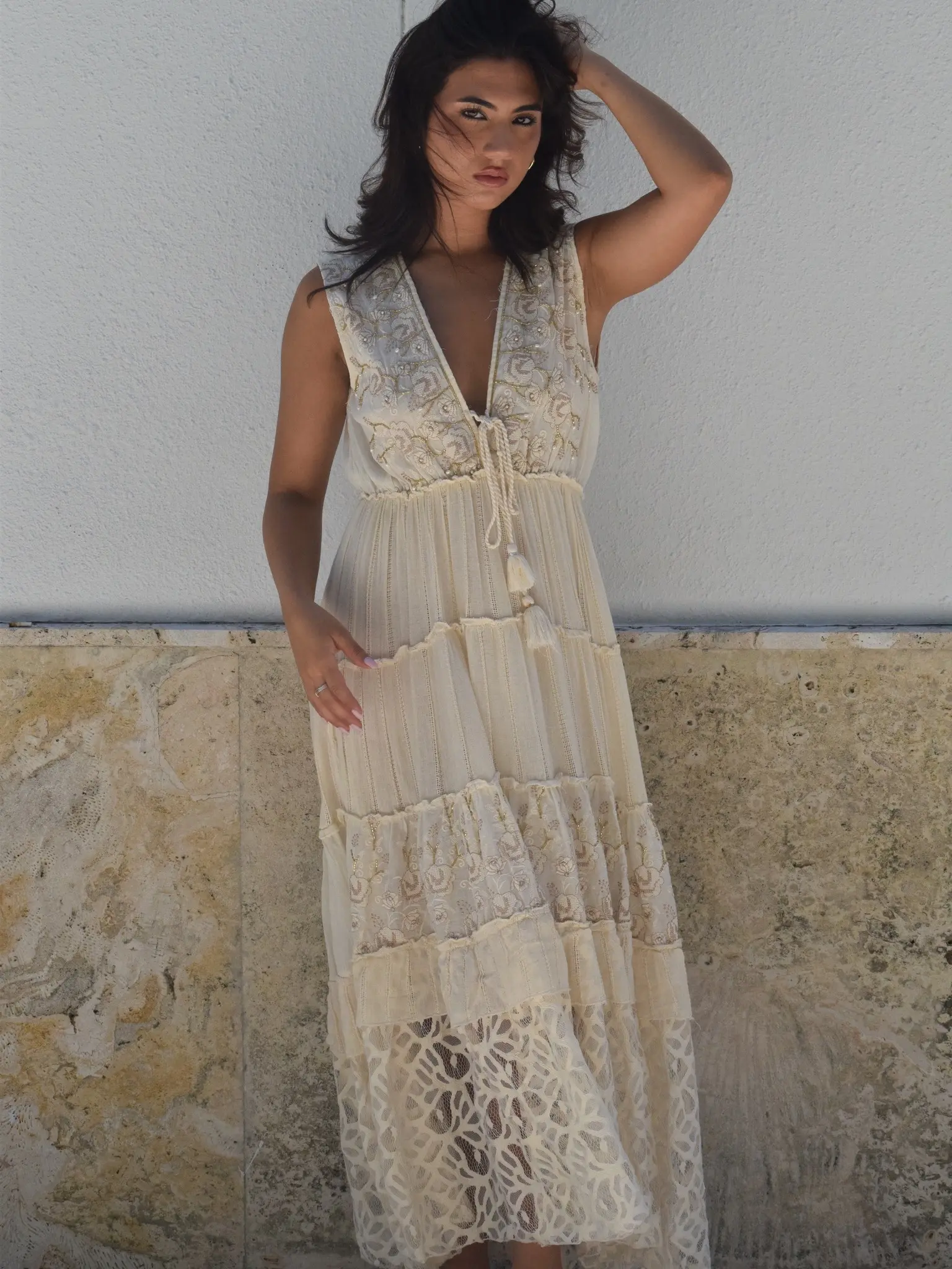 Ivory Grace Lace Maxi Dress