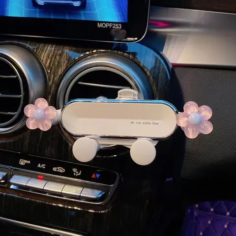 Car Air Vent Phone Holder, 1 Count Cute Flower Design Car Phone Holder, Gravity Car Phone Navigation Holder, Universal Car Interior Accessories, Car Cellphone Mount, Car Accessory