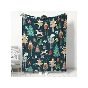 Cozy Nutcracker Blanket - Fluffy Flannel Throw With Soldier, Fairy & Designs - Couch, Bed, Office, And Travel - All-Season Idea