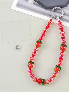 1 Piece "Good Fortune" Crystal Bead Phone Strap - New Chinese-Style Short Wrist Strap, Fashionable and Versatile Phone Accessory