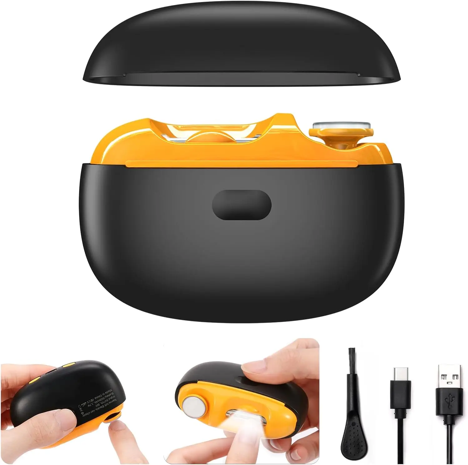 Rechargeable Electric Nail Care Tool - Smooth, Gentle, Easy to Use & Clean Manicure Device with Pinch-Free Auto Trimmer, Debris Catcher, 2-Speed Grinder, File, Polisher, LED Light, Quiet for Gifting