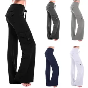 Women's Yoga Leggings, Stretch Band, Stretch Waist, Tracksuit Pants Side Pocket Sports Style, Breathable Comfort