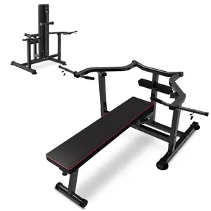 Weight Bench with Leg Extension Attachment Supine Press Machine For Indoor Outdoor Fitness Sport Full Body Preacher Curl
