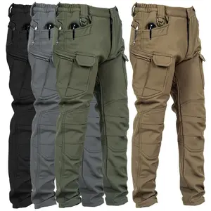 OutdoorTechnicalTrousersMen'sSoftShellTacticalPantsFleeceWarmCasualWorkingPantsFleece-linedThickenedClimbingPantsGift（gift）