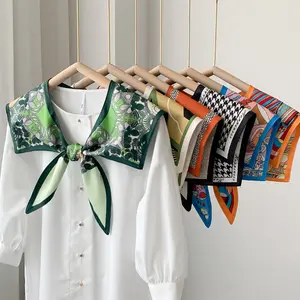 Lightweight Silk Feel Scarf for Women – Trendy Layered Look Shawl Wrap, Chic Faux Collar Style for Spring & Summer, Breathable Sun Protection Cover-Up for Office, Travel & Everyday Wear