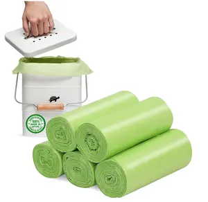 4-6 Gallon Small Trash Bags Biodegradable 20 Liter Mini Compostable Strong Bathroom Garbage Bags with Tear & Leak Resistant Recycling Eco-Friendly Trash Can Plastic Liner Green 100 Counts Unscented Non-Toxic - Kitchen