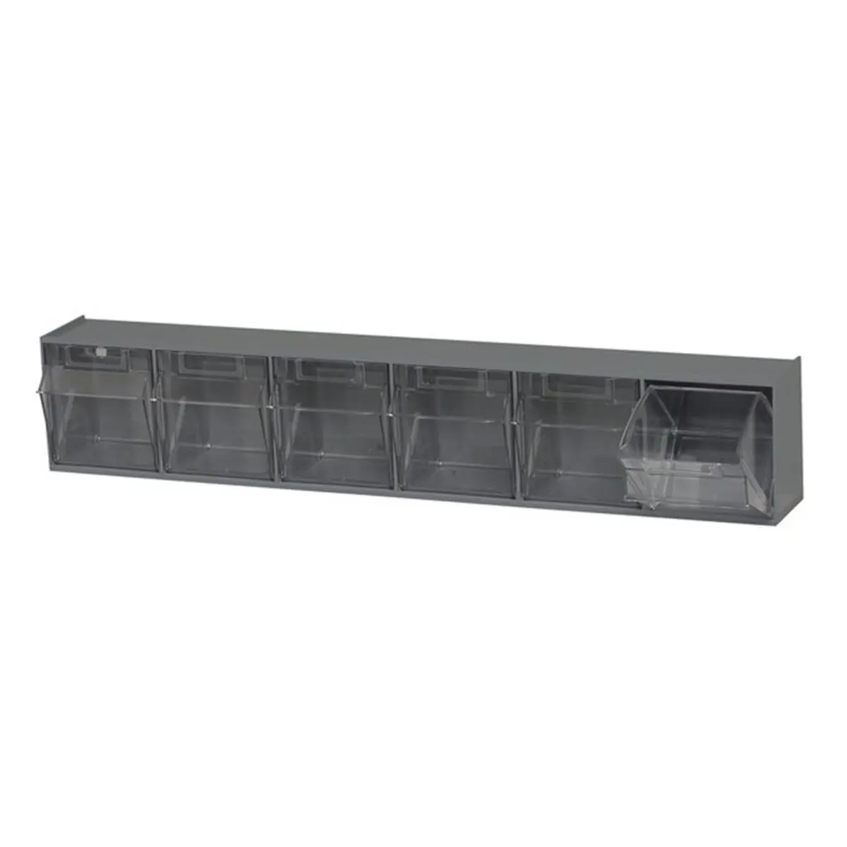 212 MAIN Quantum Storage QTB306GY Durable Plastic Multifunctional Storage Bin Organiser, Gray Tip-Out Bin - 3.62x23.62x4.5 in. Cabinet Container