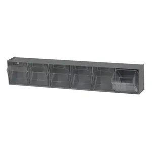 Quantum Storage QTB306GY Clear Tip Out Bins, Gray - 3.62 x 23.62 x 4.5 in.