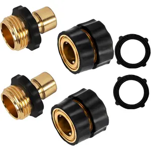 3/4 Inch Garden Hose Quick Connect Fittings Male & Female Water Release Connector for Easy Hose Management and Tangle-Free Use