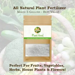 Plant Fertilizer - Grow Seeds - Vegetable Seeds - All Natural - Makes 5 Gallons - Liquid Soluble Plant Food - Grow Your Own Food At Home