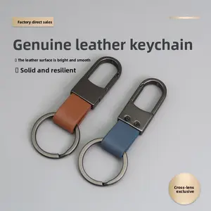 Metal Leather Car Keychain Key Ring Creative Keychain