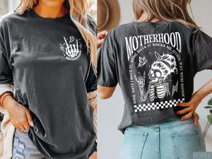 2 Side- Comfort Colors® Motherhood Sometimes I Rock It Sometimes It Rocks Me Shirt, Mama Shirt, Mom Shirt, Rocker Mom Gifts, Mothers Day Gift, Casual Cool, For Every Occasion, Fun Graphics