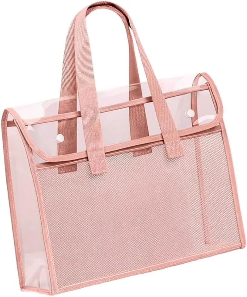 Transparent Tote Clear Bag with Handles, See Through Bag for Concerts, Gym, Sports Events, Travel and Festivals