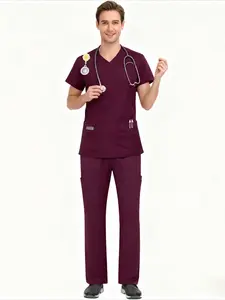 Bulk Order Micro Flare Leg Scrubs Set, Thin Quick Dry V-Neck Workwear Uniforms for Confinement Center Nurses Clothes