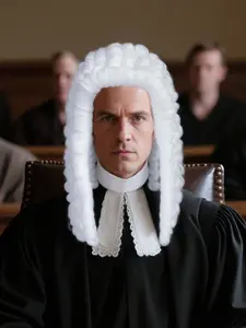 Judge Wig Lawyer Wig Powder Wig Long Curly Hair Wigs Synthetic Material Wigs Men Colonial Period Wig Large Lawyer Wig Role Play Halloween Costume Party Cosplay Anime Clothing