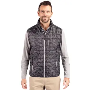 Cutter & Buck Rainier PrimaLoft® Mens Eco Insulated Full Zip Printed Puffer Vest