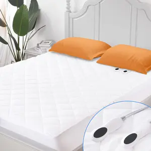 CK Heated Mattress Pad Dual Controller Electric Mattress Pad 10 Heat Settings, Side Storage Pouch, Fit Up to 18" Deep, Machine Washable Quilted