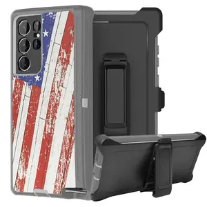 Rugged Defender Case For Samsung Galaxy S23/S23 Plus/S23 Ultra Shockproof Heavyduty Protection Case With Belt Clip(USA)