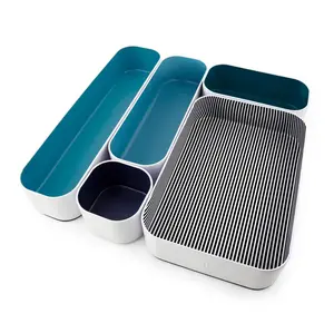 metal stacking bins + drawer organizers sets of 5 2"