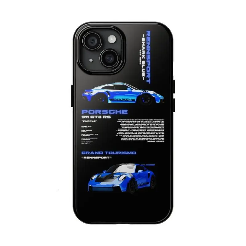 Blue Porsche GT3 RS Phone Case/ Porsche Gift/ Porsche Phone Cover/ GT2 RS/ Porsche iPhone Case Compatible with iPhone 7, 8, X, 11, 12, 13, 14, 15, 16 17 & Samsung Galaxy S21, S22, S23 & S24 S25 series