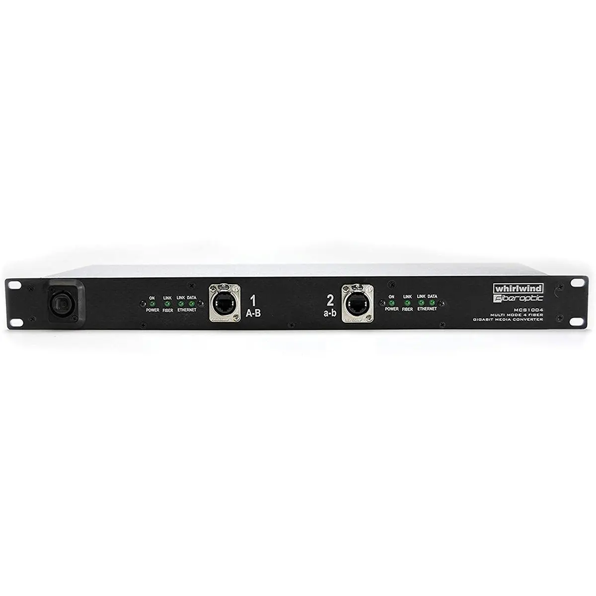 Whirlwind MCM1004 1 RU 2x Cat5e to OpticalCON Quad Multimode Media Converter