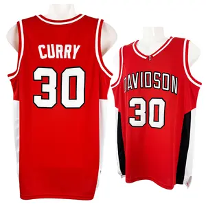 Men's Basketball Jersey #30 SC Davidson University Curry Embroidery Stitch Breathable Sweat Absorbing Polyester Sports Top S-XXL Outdoor Fan Clothing - Football Kits