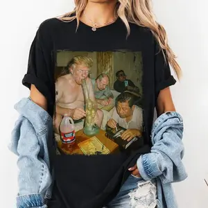 Trump Kim Putin Xi 420 Party Shirt, Funny Political Weed T-Shirt, World Leaders Stoner Meme Top, Hilarious Gift for Him, Smoking Humor T-Shirt Sweater Classic