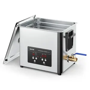 【DealsForYouDays】VEVOR 10L 180W Stainless Steel Ultrasonic Cleaner Machine, with Cleaning Basket & Digital Display, 40kHz 40,000 Microbubbles per Second for 360° Deep Cleaning, Adjustable Temperatures, Accelerates Dirt Dissolution for Watches