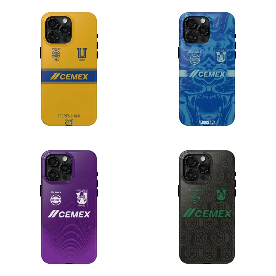 Tigres UANL iPhone Case – CEMEX Jersey Style Phone Cover, Shockproof Slim Protective Case for iPhone X–17 Pro Max, Soccer Fan Gift