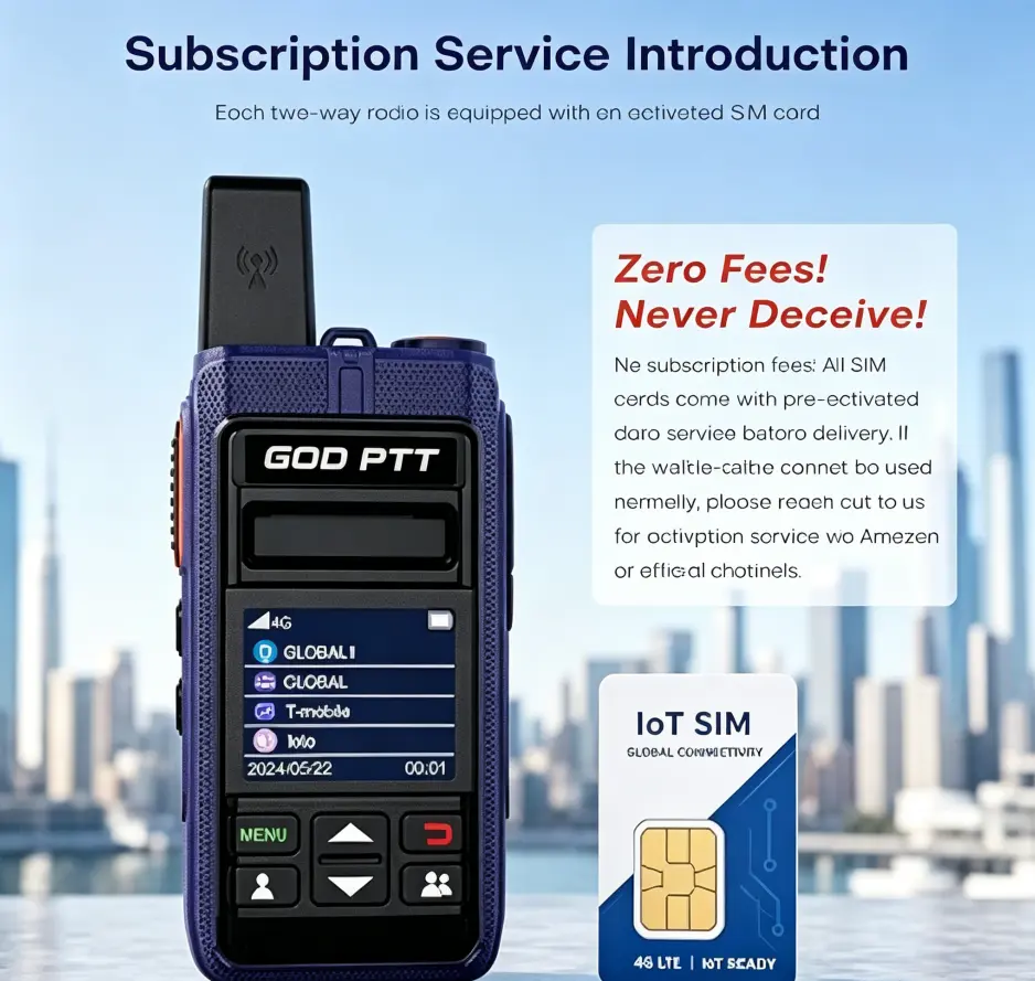 4G LTE Cellular Handheld Walkie Talkie Transceiver (2-Pack) - Digital Rechargeable Radio with SIM Slot, Noise-Canceling Headset, Unlimited Range, Remote Audio, Global Coverage for Business, Outdoor Use, Two Way Radio, Wireless