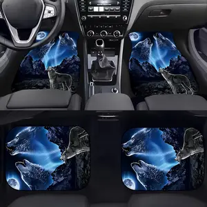 Wolf Pattern Car Floor Mat, Car Front & Rear Floor Mat, Car Interior Decoration Accessories for Men & Women, Car Accessories