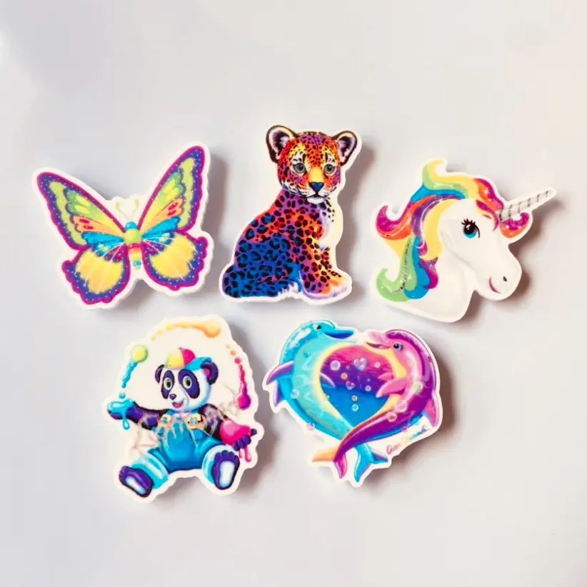 Rainbow Animal Magnets, Lisa Frank Fridge Magnets, 80s Nostalgia, Kitchen Decor, 90s Decor
