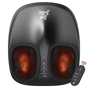 BOB AND BRAD Lite Foot Massager Machine with Heat Multi-Level Settings Remote Shiatsu Kneading for Tired Muscles & Plantar Fasciitis Relief - Best Gift for Comfort - Massaging Sock