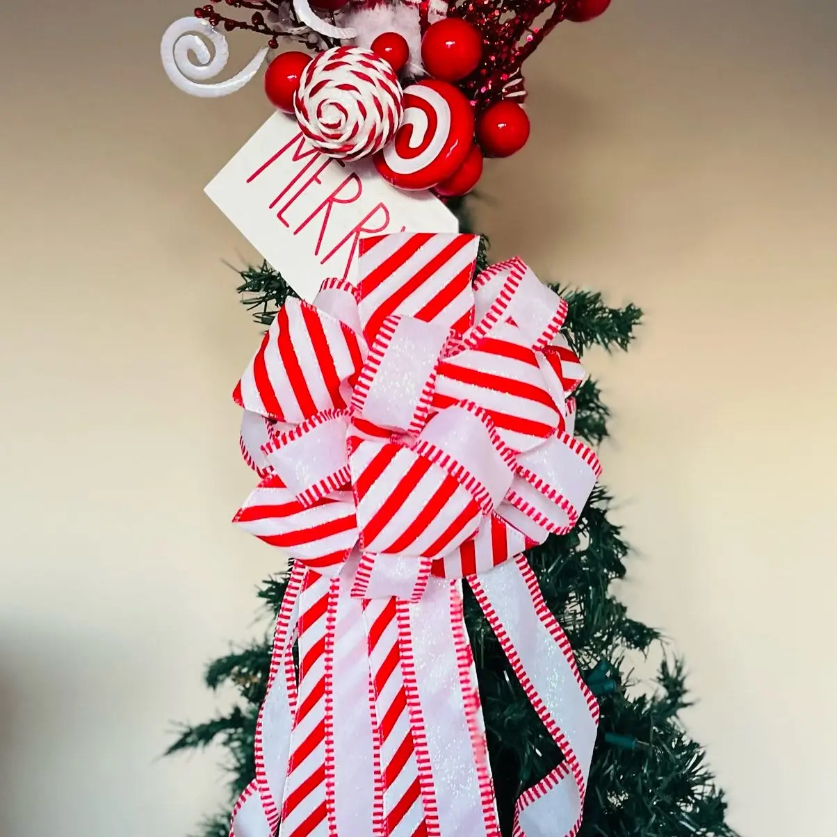 Peppermint Striped Tree Topper