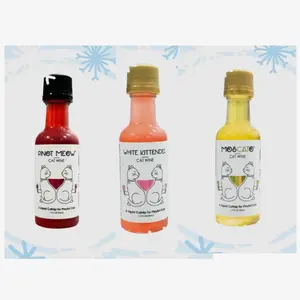 Liquid Catnip Treats - Pink, White & Yellow - Ideal for Cat Treats - Fun Cat Design
