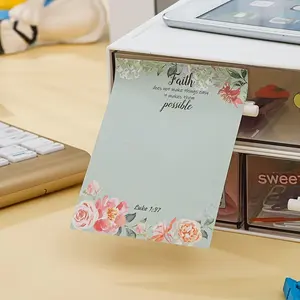 Vintage Floral Christian Sticky Notes, 30 Sheets, Inspirational Bible Verses Memo Pad, Faith Encouragement, Random Colors