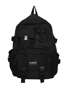 Casual Large Capacity Multi-pocket Travel Backpack, Simple Zipper Letter Patched Backpack for Men & Women, Minimalist All-match Backpack for Daily Life & Work