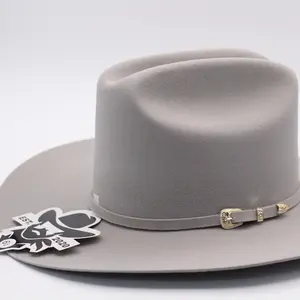 De Rancho Gray Tejana with Silver/Gold Buckle