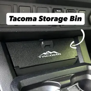 Storage Bin for Toyota Tacoma (2016–2023) – Lower Center Console Organizer with Hinged Lid for Charging Pad