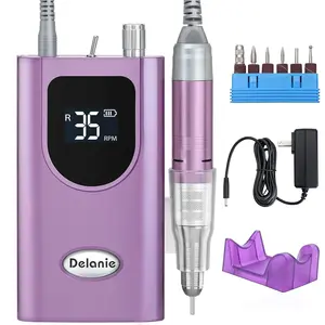 Delanie Professional Nail Drill 35,000 RPM – Rechargeable Electric Nail File for Acrylic & Gel | Purple