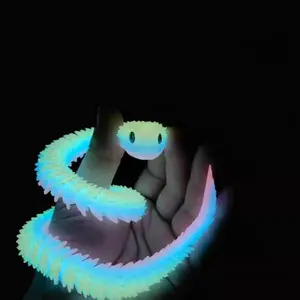 3D Printed Snake Jointed Rainbow Glow-In-The-Dark Hand Model, Activity Animal Figure, Birthday Gift, Decor, No Power Needed