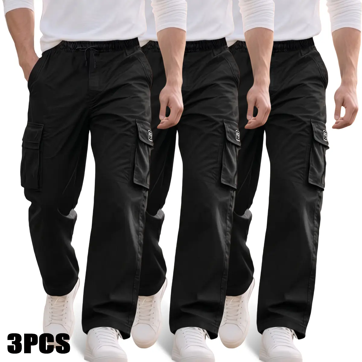 Men's Slim Tapered Workwear Pants, Lightweight Stretch Casual Trousers with Multiple Pockets for Everyday Wear and Travel, Men's Pants, Trouser, Casual Business Trousers
