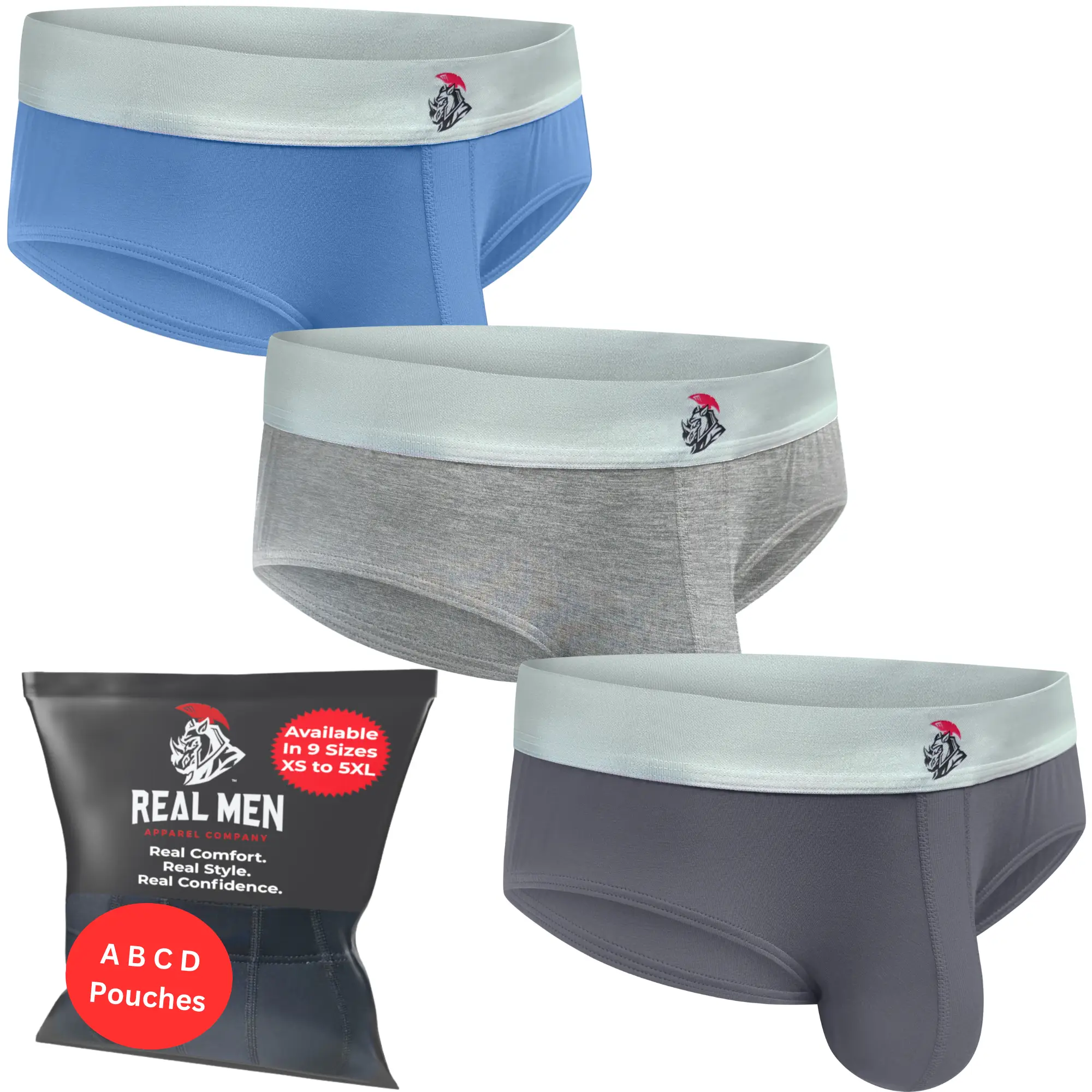 Modal Briefs No Fly 3pk Blue/Gunmetal Gray/Heather Gray Sport Man Menswear Under...