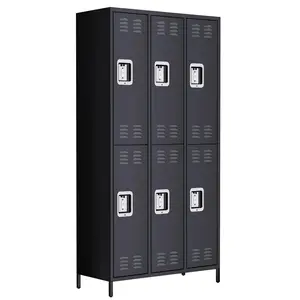 6-Door Metal Locker with Lock, 71”H Metal lockers for Employees, Multi-Use Storage Locker for Employees, School, Office, Gym, Home, Garage, Industrial - Assembly Required