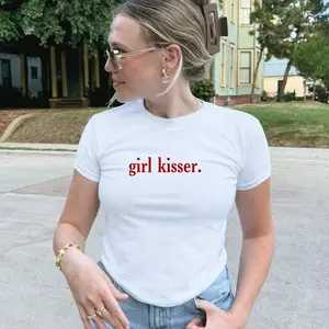 Lesbian Girl Kisser Pride LGBTQ WLW Pansexual Bisexual Baby Tee