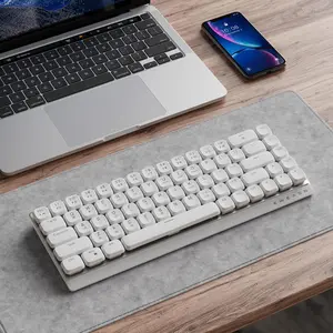 EWEADN MK68 Wireless Mechanical Keyboard, Multifunctional Keyboard, Tri-mode Bluetooth-compatible Keyboard, Portable Design for Office & Home, Compatible with Laptops, Tablets, and PCs