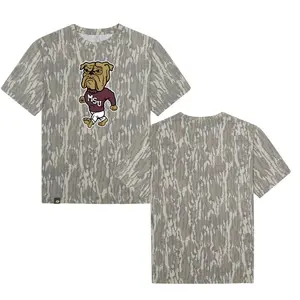 Mississippi State University Designed On Original Bottomland Pattern Tshirt, Mossy Oak MSU Bottomland Camouflage Camo Tee