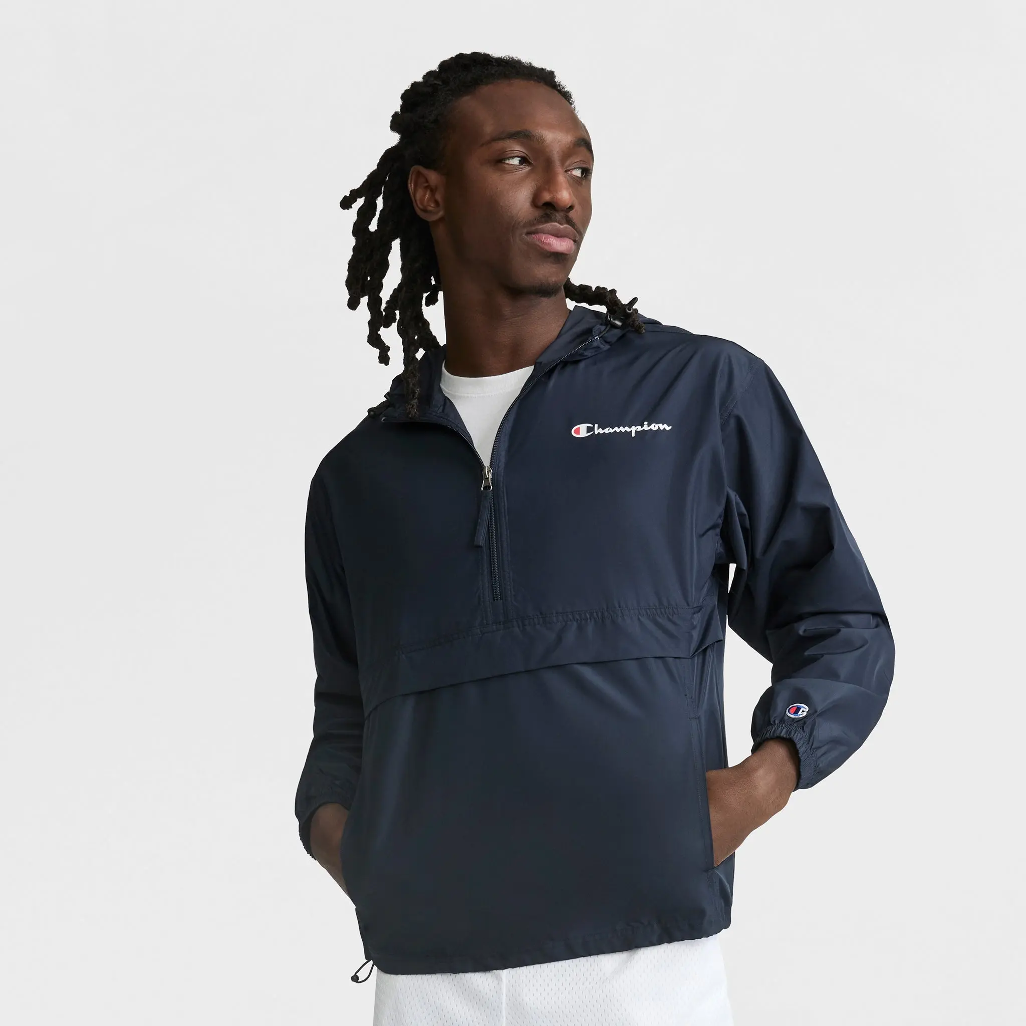 CHAMPION Men's Packable Stadium Jacket - Menswear Coats for Man, Script Logo, Outdoor-Ready, Functional Pocket CHAMPION Men's Packable Stadium Jacket - Menswear Coats for Man, Script Logo, Outdoor-Ready, Functional Pocket